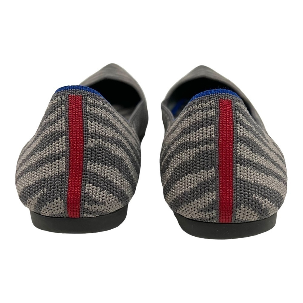 Rothy’s Gray Zebra The Point RARE Retired Flats Women’s 7.5 - Picture 6 of 16